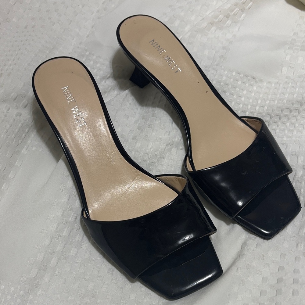 Nine West Black Women's Slide kitten heels